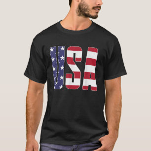 T-shirt USA Hip tendance Hommes femmes Rouge Blanc Bleu In