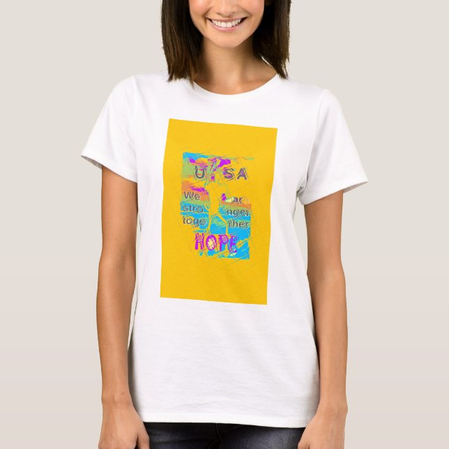 T-shirt USA Hope : Conception texturée colorée (Devant)