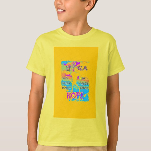 T-shirt USA Hope : Conception texturée colorée (Devant)