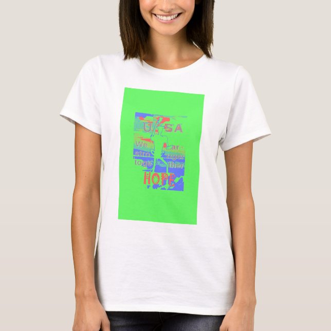 T-shirt USA Hope : Neon Lemon & Orange Art (Devant)