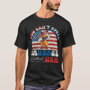 T-shirt USA Hot Dog Patriotic Funny BBBQ Grilling Cadeau