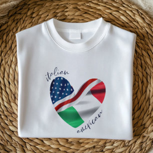 T-shirt USA Italie - Coeur du drapeau Pride italienne am