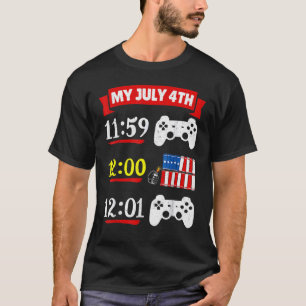 T-shirt Usa Jeu Vidéo Temps 4 juillet Gamer Kids