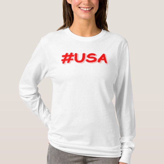 T-shirt "#USA" Joli design. Commandez dès maintenant  (Devant)