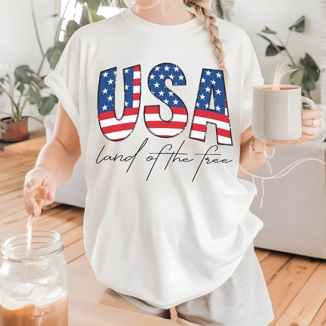 T-shirt USA Land of the Free Shirt, 4 juillet patriotique (patriotic shirt, July 4th shirt, America t-shirt, 4th of July gift, fathers day shirt, birthday gift)