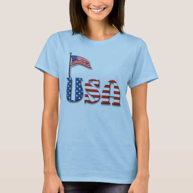 T-shirt USA Letters et American Flag (Devant)