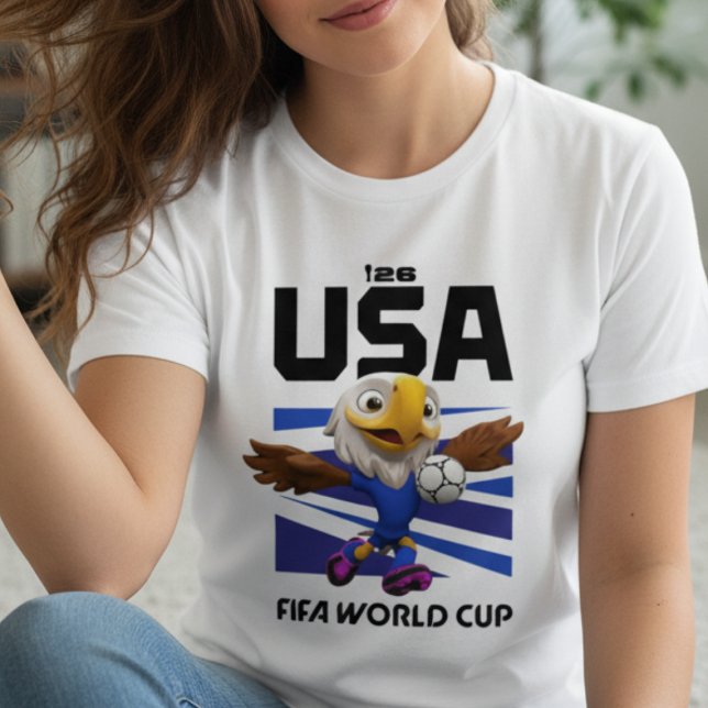 T-shirt USA Mascot Clutch the Bald Eagle  World Cup 2026 (Mascot energy: Maximum. World Cup hype: Real.)