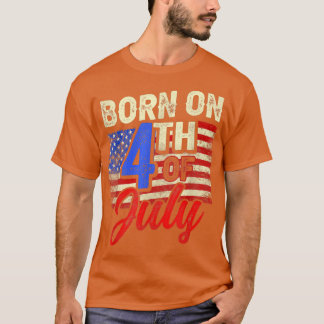 T-shirt USA Né à l'occasion de la fête 4 juillet l'Indépen