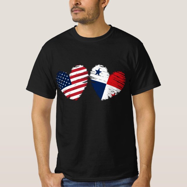T-shirt USA Panama Heart Panaméen Américain Panaméen (Devant)