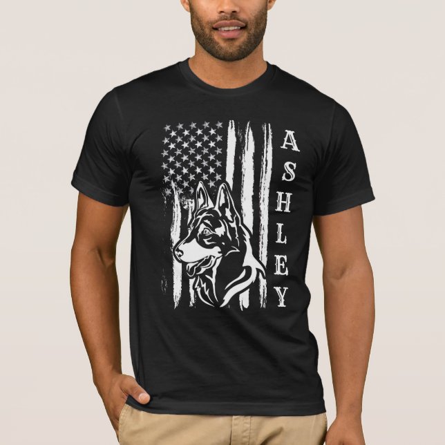 T-shirt USA Patriot allemand Berger chien US Pet (Devant)