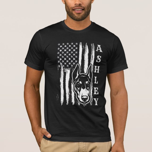 T-shirt USA Patriot Doberman Dog US Pet (Devant)
