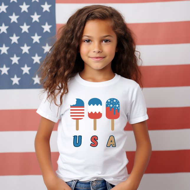 T-shirt USA Patriot Juillet 4 Fête de l'Indépendance Popsi (USA July 4th Independence day popsicle Tshirt)
