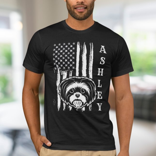 T-shirt USA Patriot Shih tzu Dog US Pet (Créateur téléchargé)
