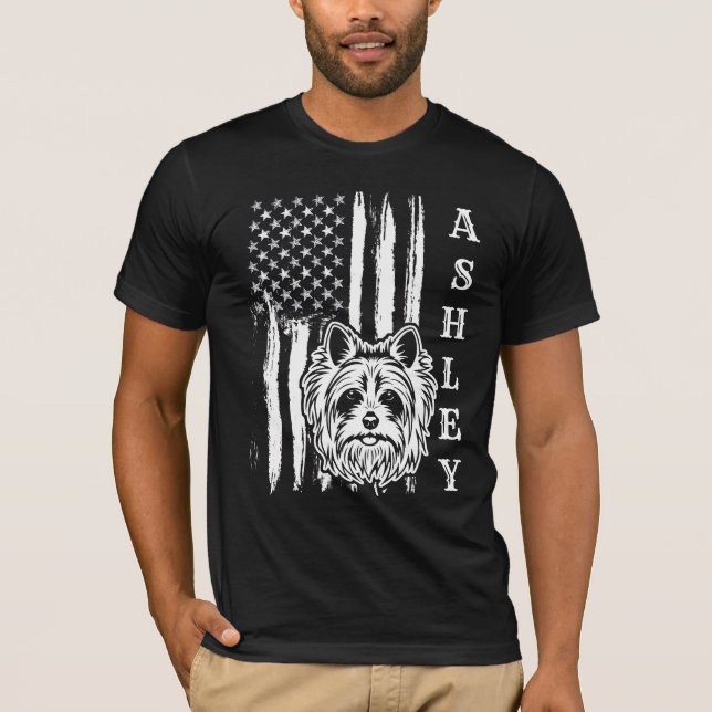 T-shirt USA Patriot Yorkshire Terrier Dog US Pet (Devant)