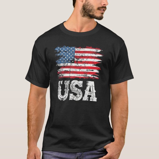 T-shirt USA Patriotic American Flag For Men Women Kids Boy (Devant)