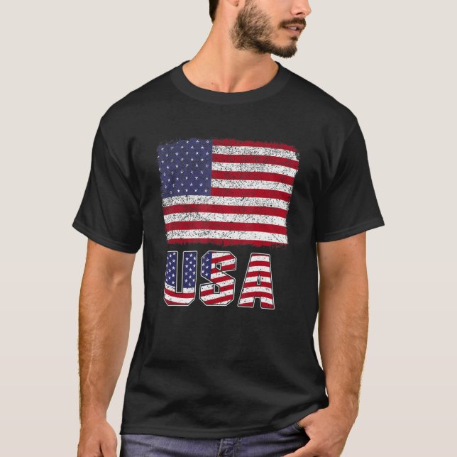 T-shirt USA Patriotic American Flag For Men Women Kids Boy (Devant)