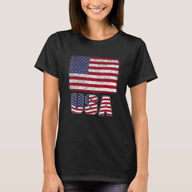 T-shirt USA Patriotic American Flag For Men Women Kids Boy (Devant)