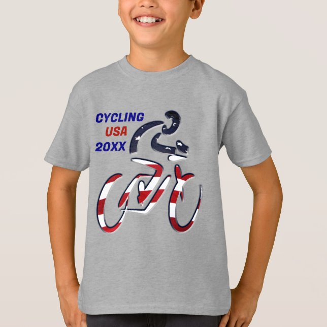 T-shirt USA Patriotic Biking CYCLING (Devant)