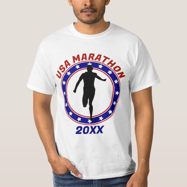 T-shirt USA Patriotic MARATHON / REPOS (Devant)