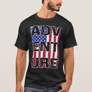 T-shirt USA Patriotique Drapeau Voyage Aventure Nature sau
