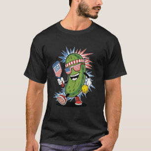 T-shirt USA Pickleball Cornichon Cool Avec Paddle Pickleba