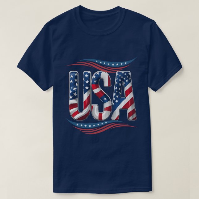 T-shirt USA Pride Bold Letter Art - Drapeau Inside Edition (Design devant)