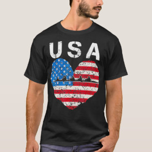 T-shirt USA Rowing team American heart US équipage femmes