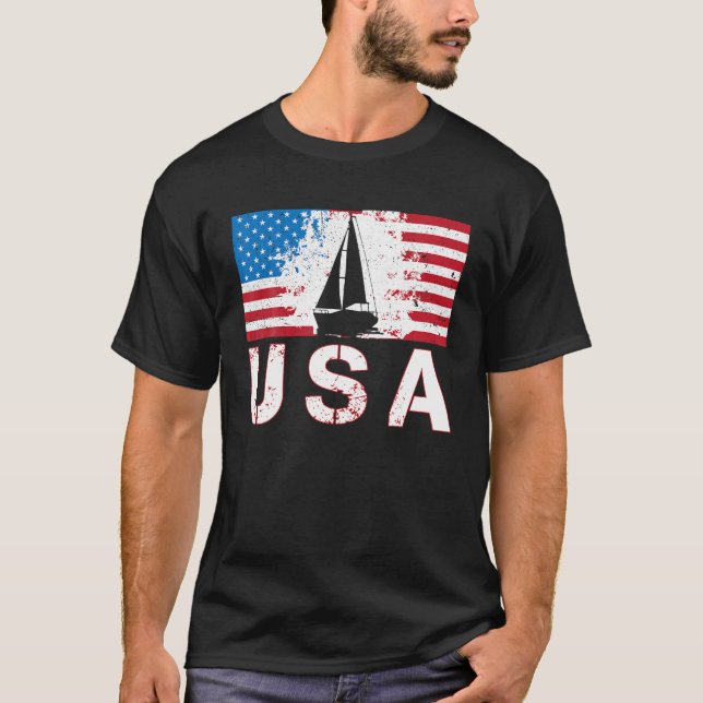T-shirt USA Sailing team drapeau américain US Sailers voil (Devant)