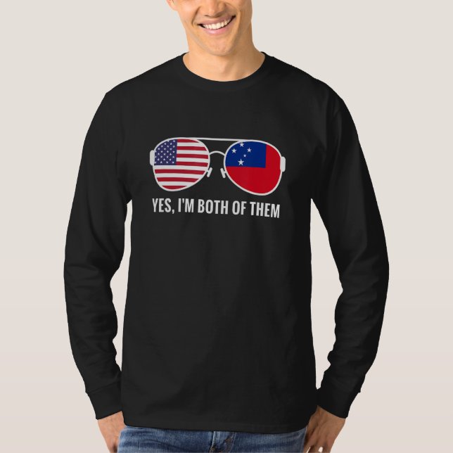 T-shirt Usa Samoa Drapeau Lunettes de soleil Samoans Améri (Devant)