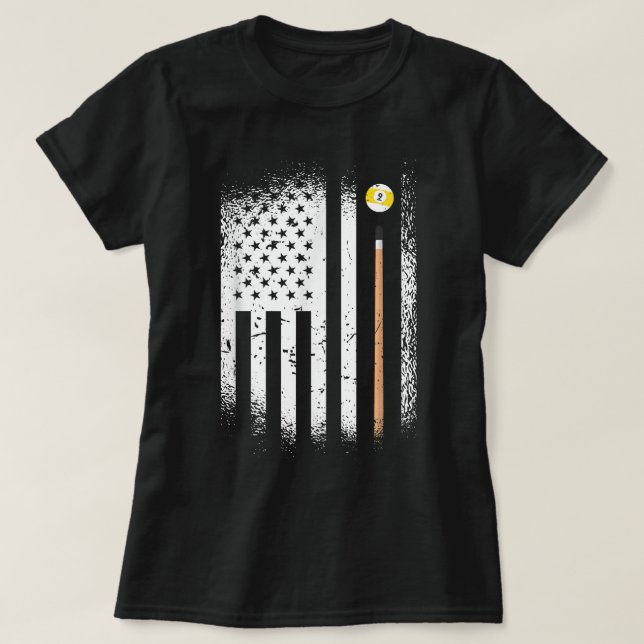 T-shirt USA Snooker 9 balles 8 balles Joueurs de billard (Design devant)