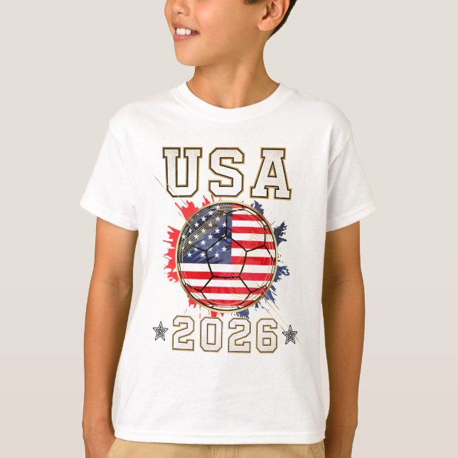 T-shirt USA Soccer - American Football Kids Fan Gift 2026 (Devant)