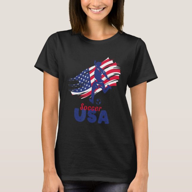 T-shirt USA Soccer    player the Team   Soccer USA Flag (Devant)