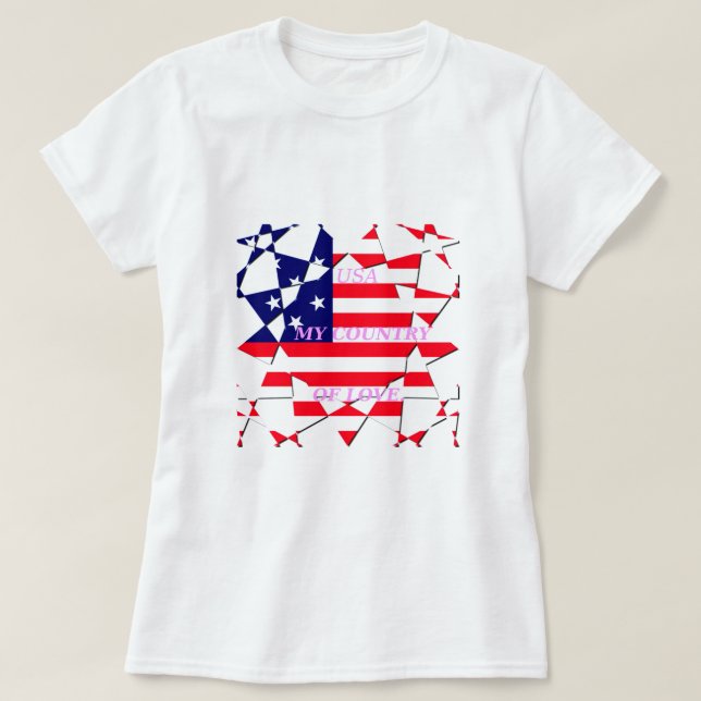 T-shirt USA Star Spangled Love My Country of Love (Design devant)