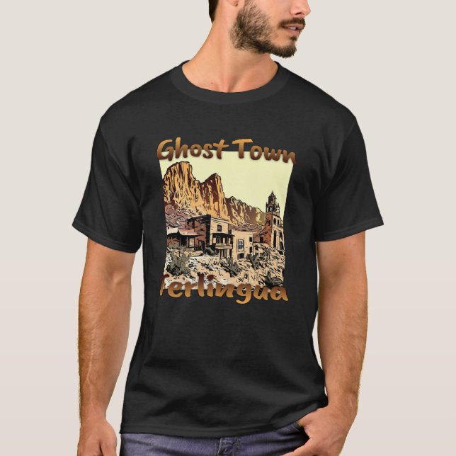 T-shirt USA Texas Terlingua Ghost Town Design (Devant)