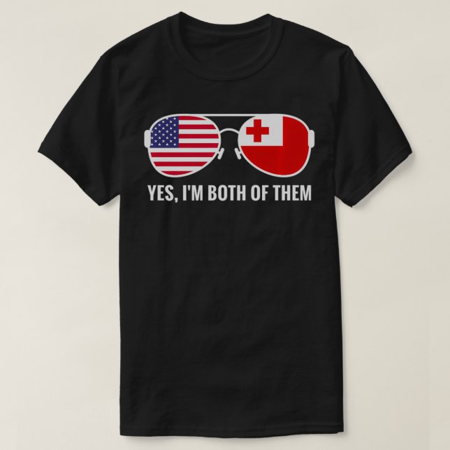 T-shirt USA Tonga Flag Sunglasses Tongan Americans asperge (Design devant)
