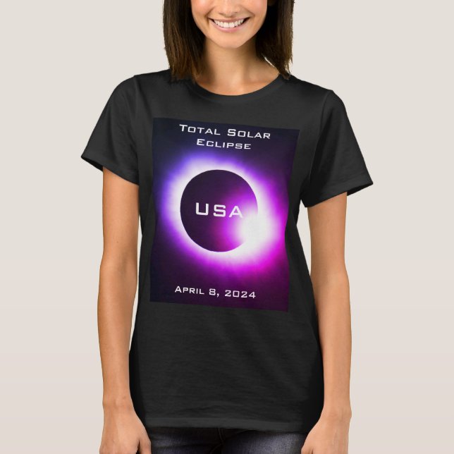 T-shirt USA Total éclipse solaire 8 avril 2024 (Devant)