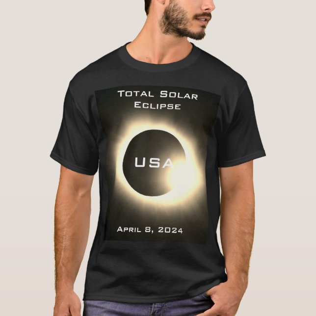 T-shirt USA Total éclipse solaire 8 avril 2024 (Devant)