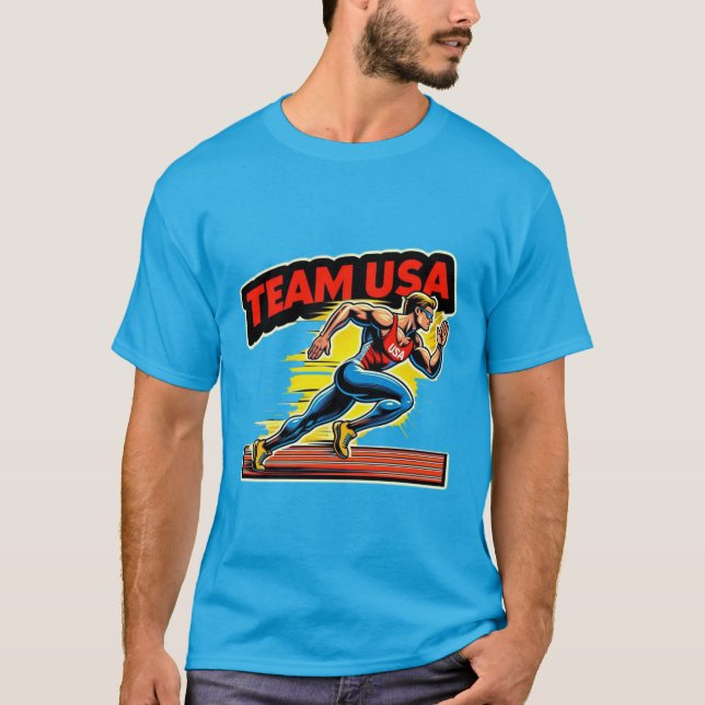 T-SHIRT USA-TRACK ET CHAMP 3 (Devant)