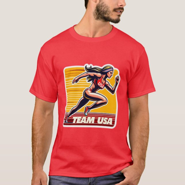 T-SHIRT USA-TRACK ET CHAMP 4 (Devant)