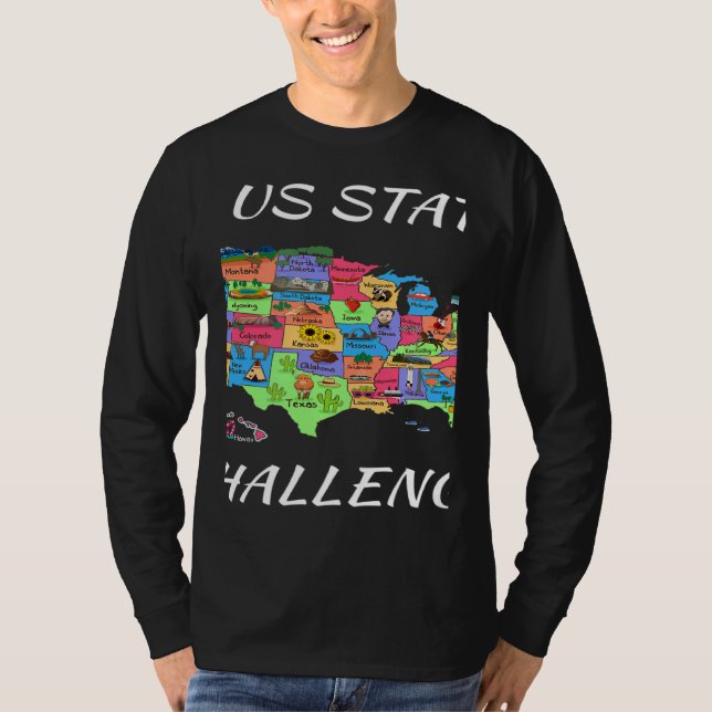 T-shirt USA Travel  Visit 50 States Map (Devant)