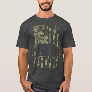T-shirt USA Wild Boar Hunting USA American Flag Pig Slayer