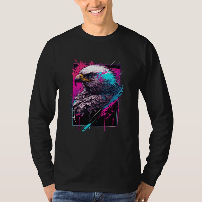 T-shirt USA Wild Colorful Splash Eagle Illustration Graphi (Devant)