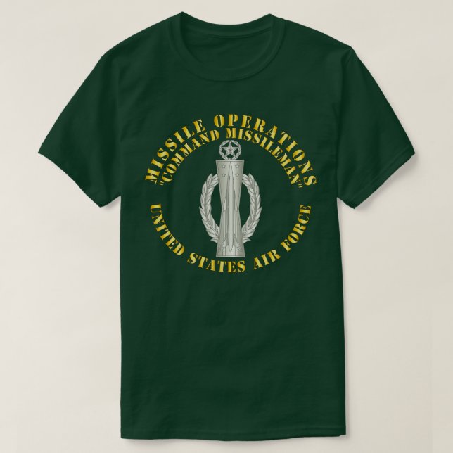 T-shirt USAF Missileman Operations Commandant ou Maste (Design devant)
