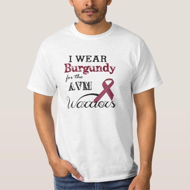 T-shirt Usage Bourgogne pour les guerriers d'AVM (Devant)