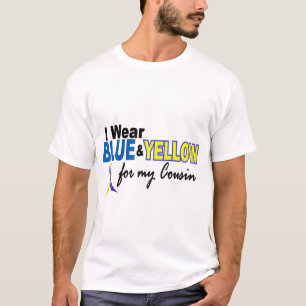 T-shirt Usage de syndrome de Down I bleu et jaune pour mon