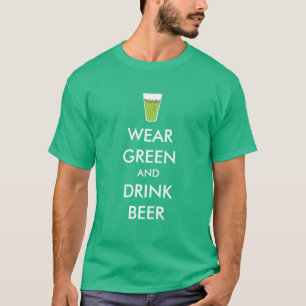 T-shirt Usage vert et pinte personnalisable de bière de