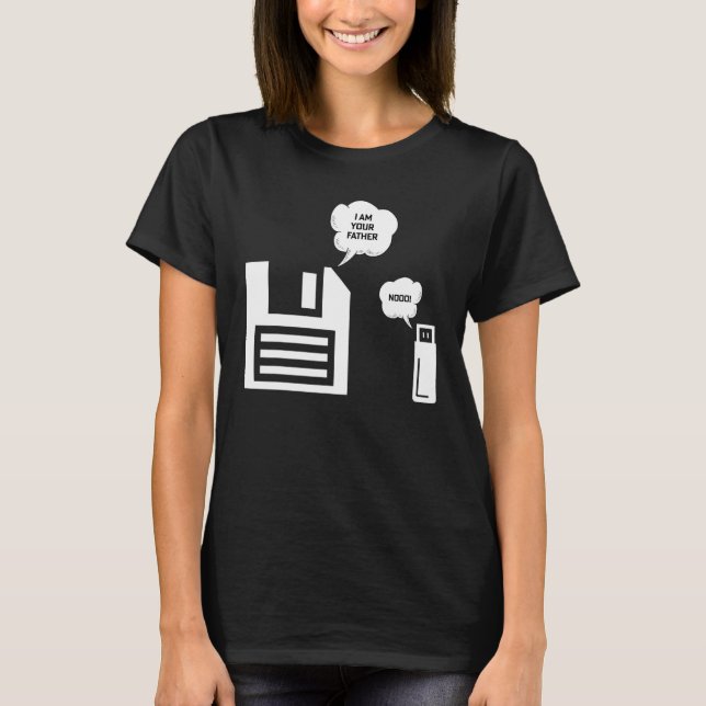 T-shirt USB Floppy Disk  I Am Your Father Geek Nerd (Devant)