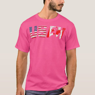 T-shirt Useh America Canada Drapeau américain Canadien