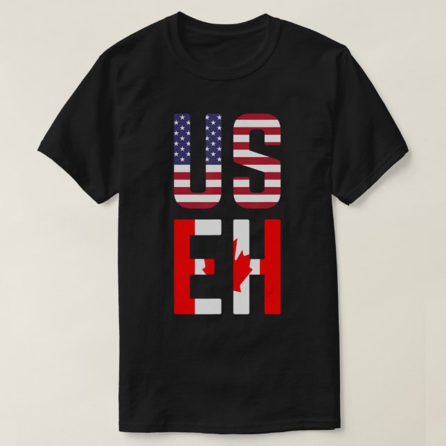 T-shirt Useh America Canada Drapeau américain canadien.png (Design devant)