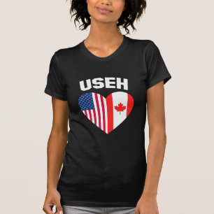 T-shirt USEH America Canada Drapeau drôle Américain Canadi